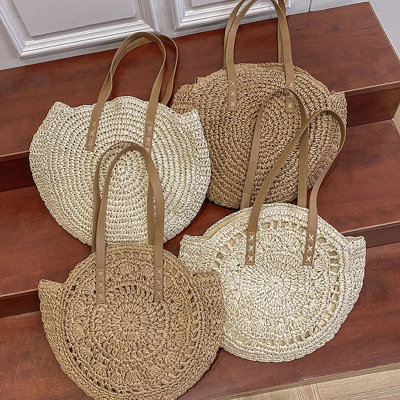Large Capacity Straw Woven Shoulder Bag