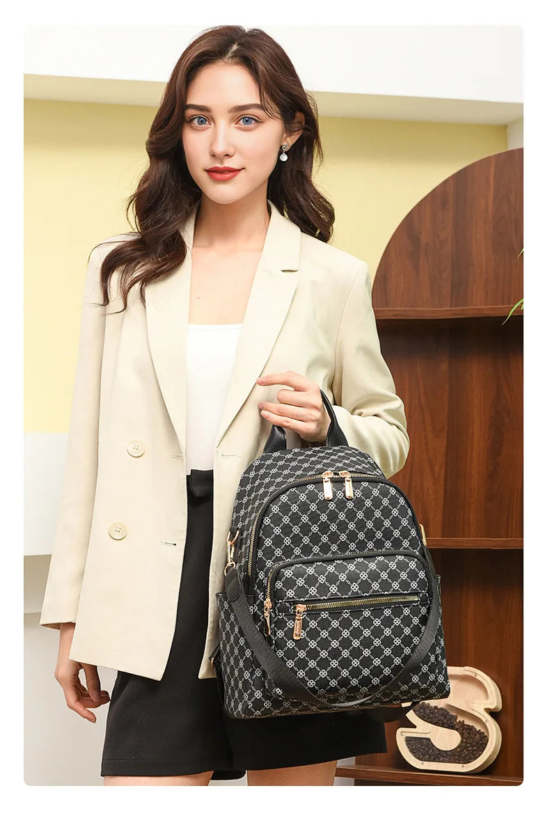Retro Print Backpack Bag