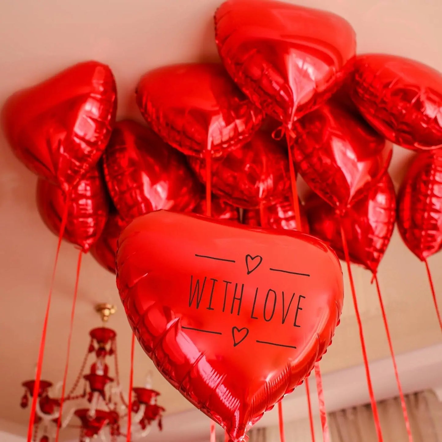 5-30PCS 18 Inches Large Foil Red Heart Shaped Balloons