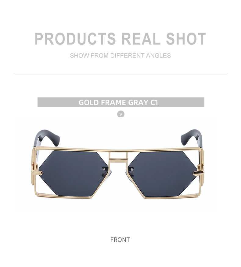 Luxury Hollow Metal Frame Sun Glasses