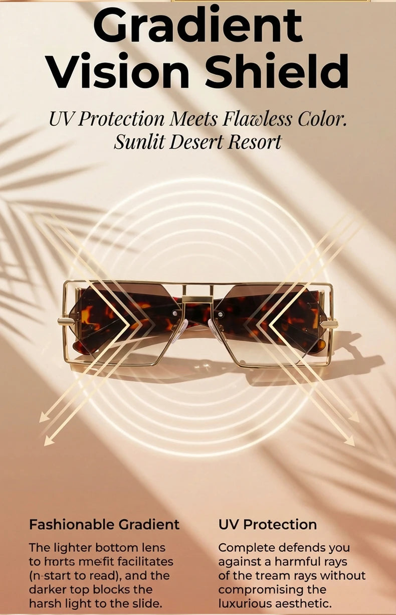 Luxury Hollow Metal Frame Sun Glasses
