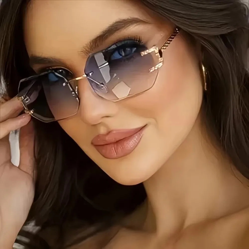 Vintage Rimless Women Sunglasses