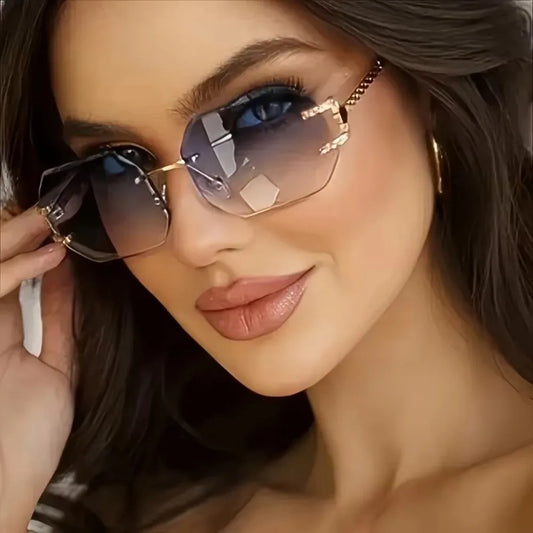 Vintage Rimless Women Sunglasses