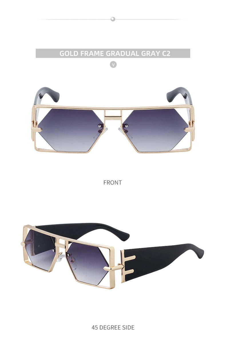 Luxury Hollow Metal Frame Sun Glasses