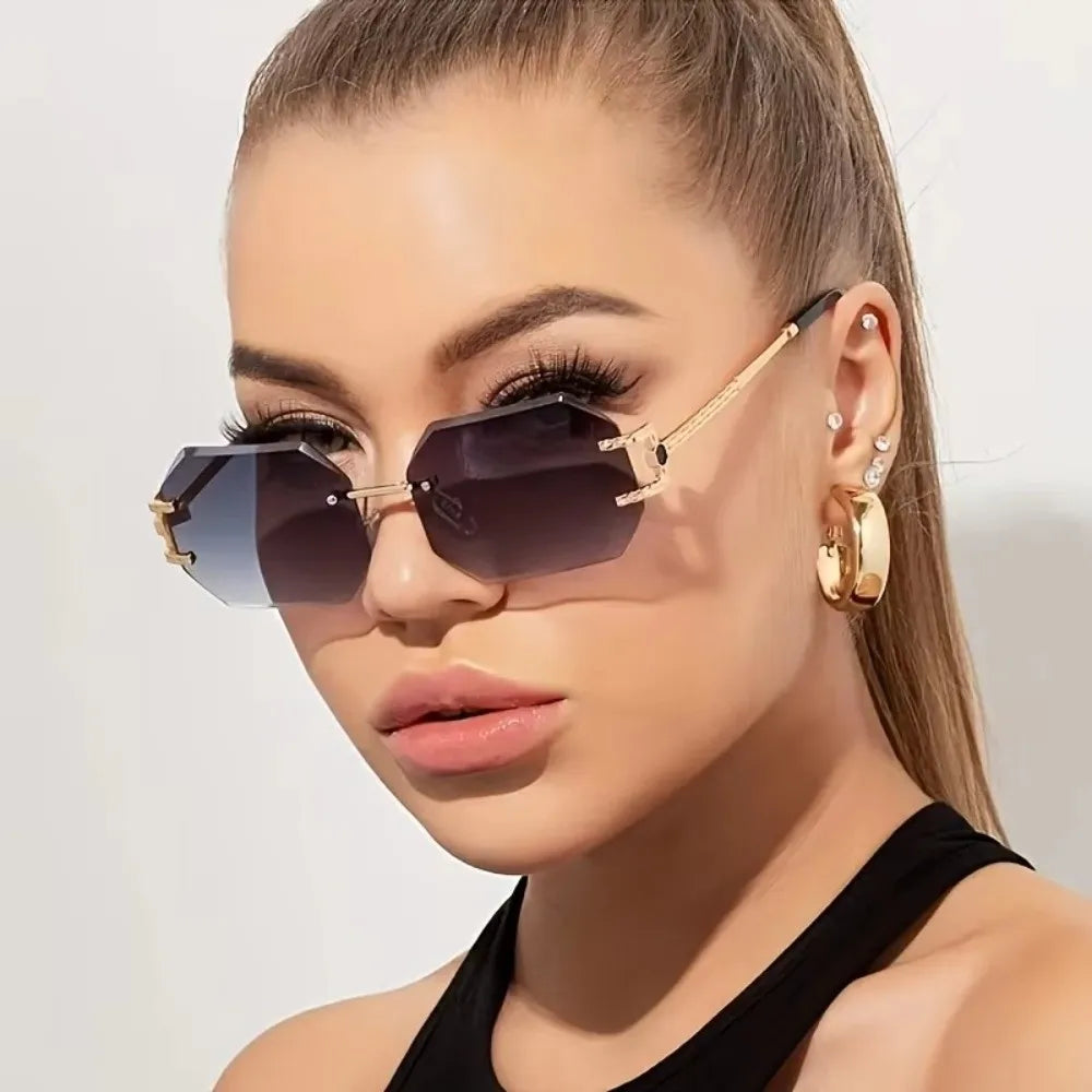 Vintage Rimless Women Sunglasses