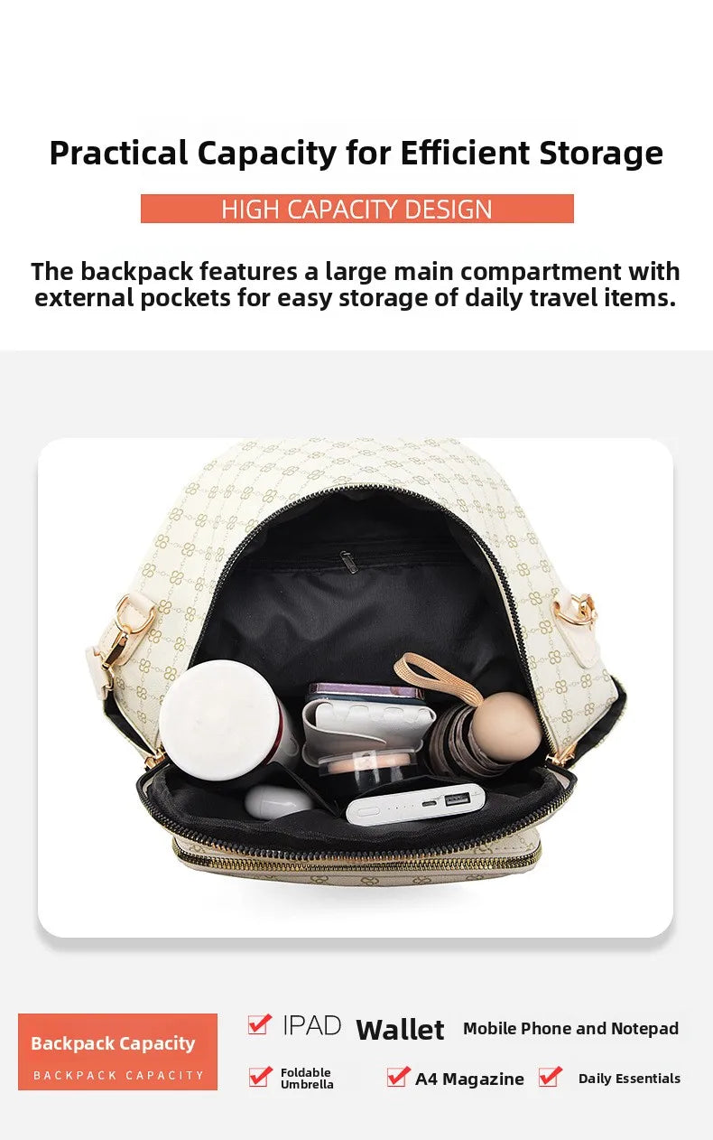 Retro Print Backpack Bag