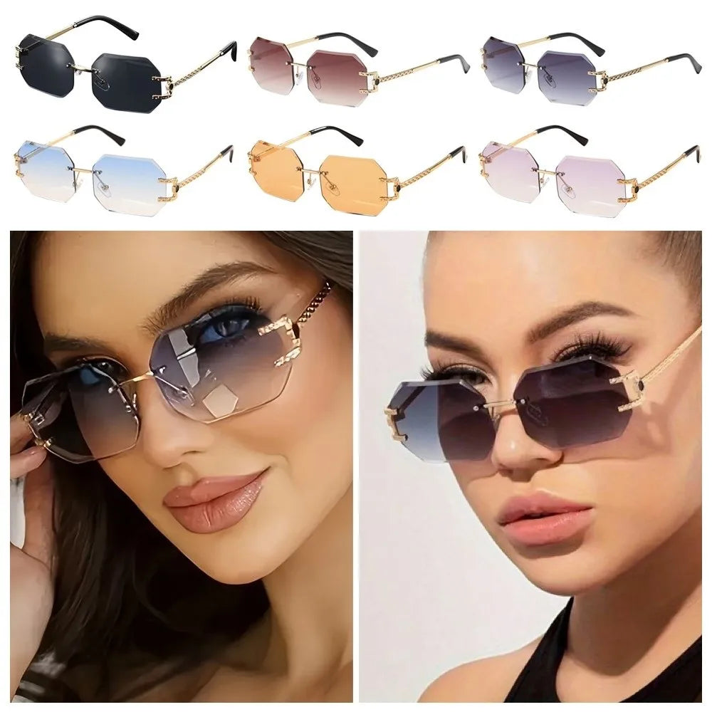 Vintage Rimless Women Sunglasses