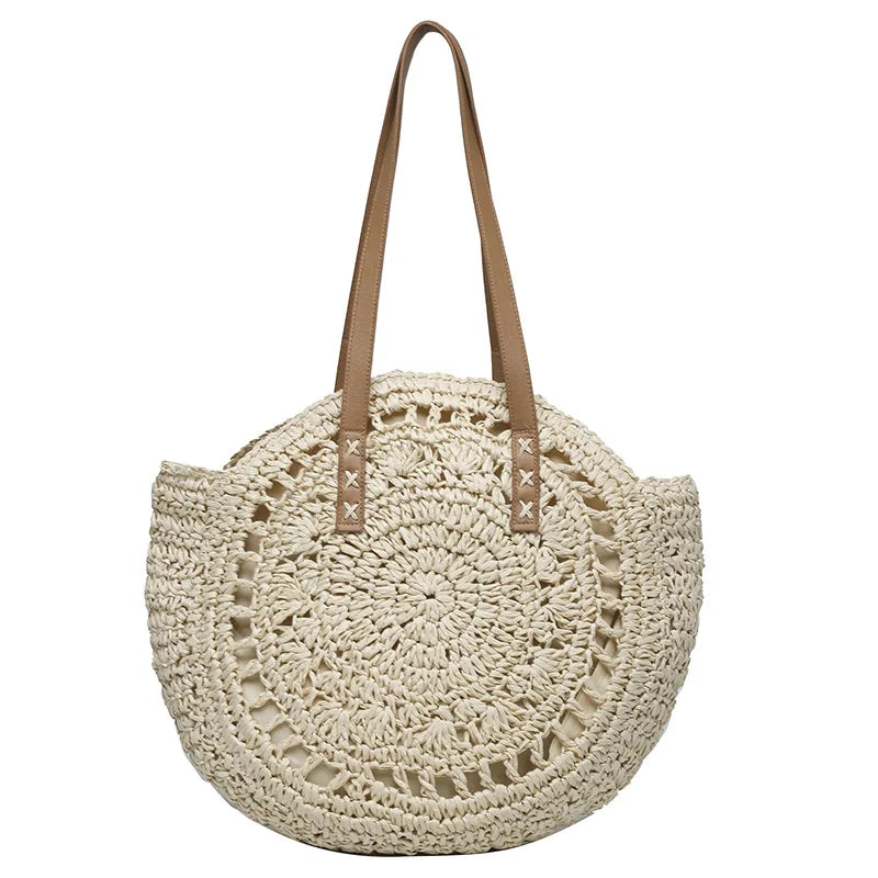 Large Capacity Straw Woven Shoulder Bag
