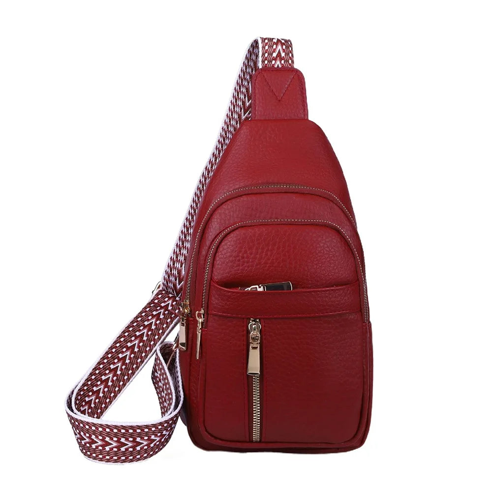 Casual PU Leather Bohemian Chest Bag