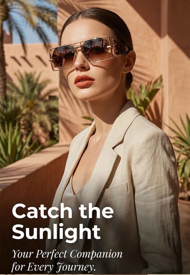Luxury Hollow Metal Frame Sun Glasses