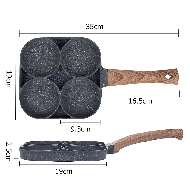 4-Hole None-Stick Frying Pan
