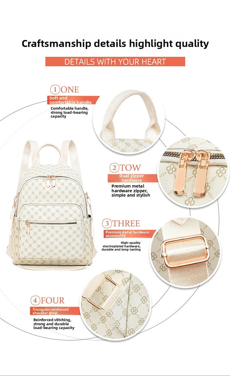 Retro Print Backpack Bag