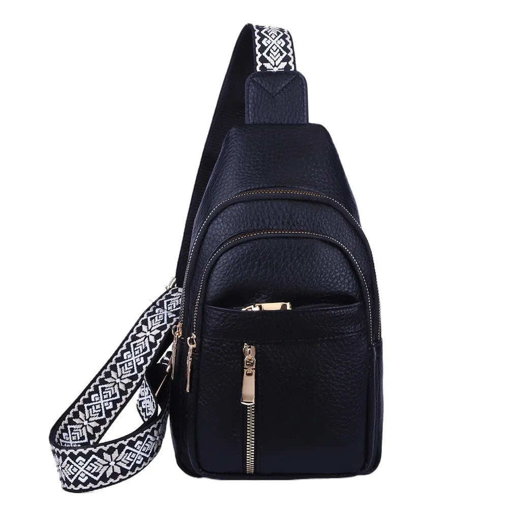 Casual PU Leather Bohemian Chest Bag