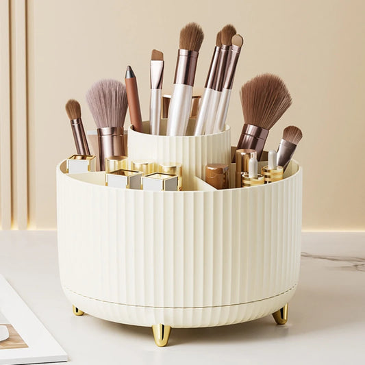 360° Rotating Makeup Brush Organizer