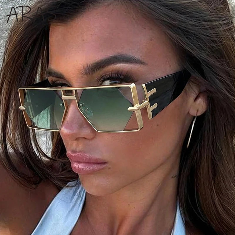 Luxury Hollow Metal Frame Sun Glasses