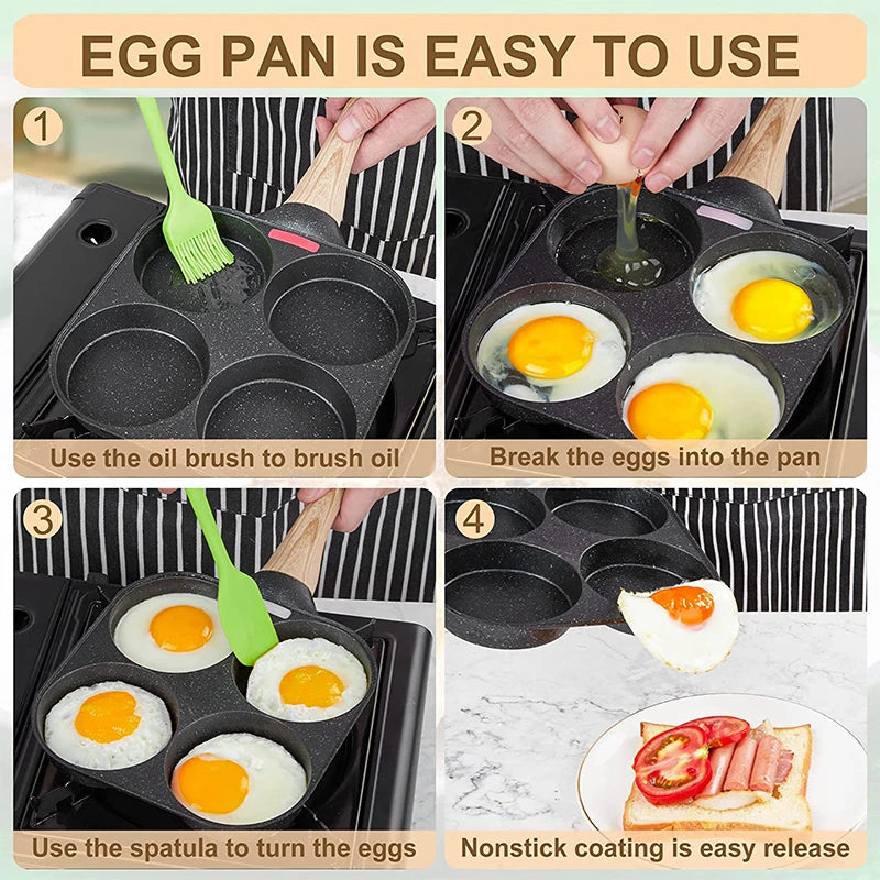 4-Hole None-Stick Frying Pan
