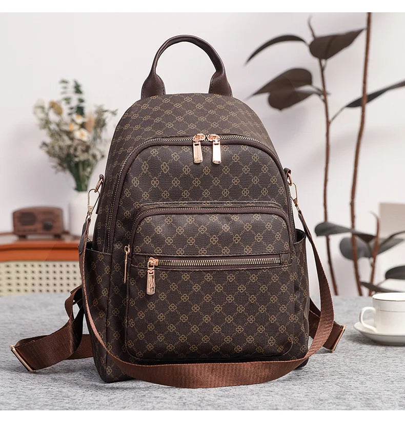 Retro Print Backpack Bag
