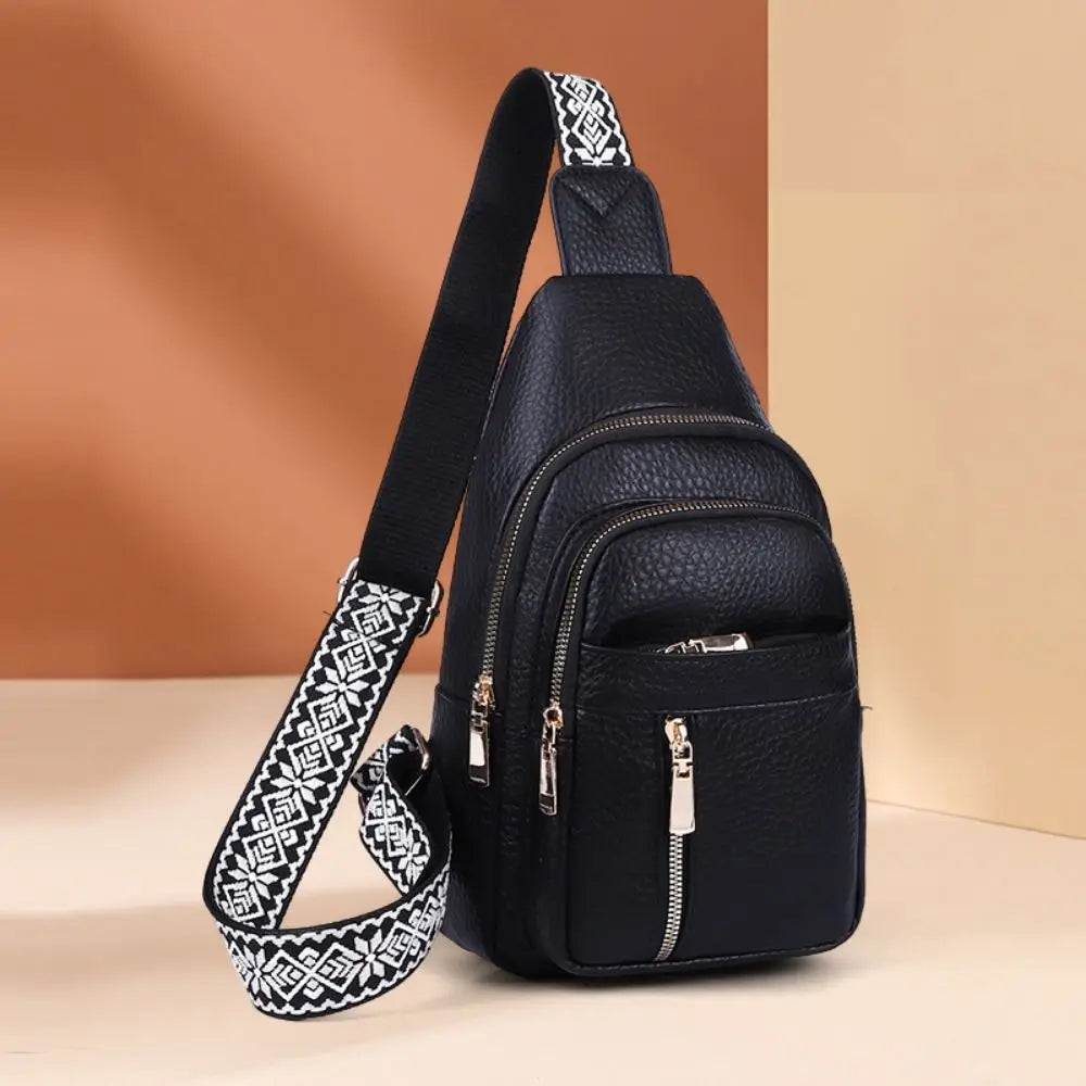 Casual PU Leather Bohemian Chest Bag