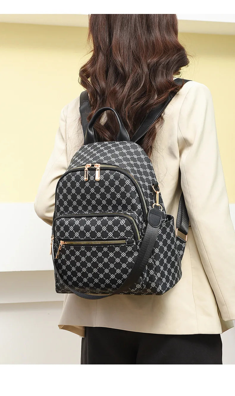 Retro Print Backpack Bag