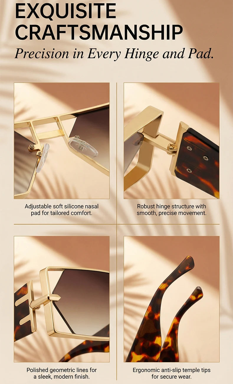 Luxury Hollow Metal Frame Sun Glasses