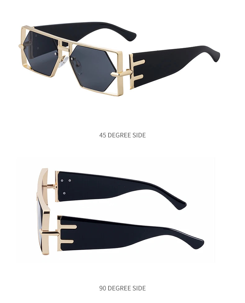 Luxury Hollow Metal Frame Sun Glasses