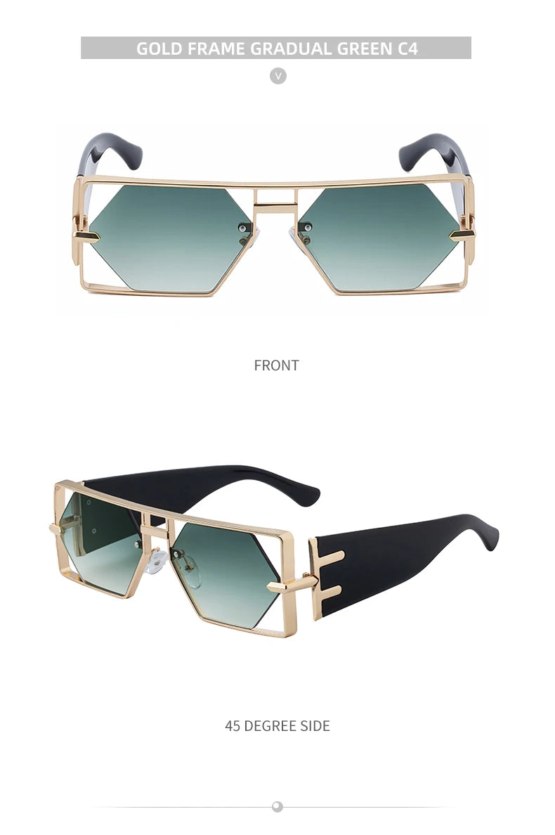 Luxury Hollow Metal Frame Sun Glasses
