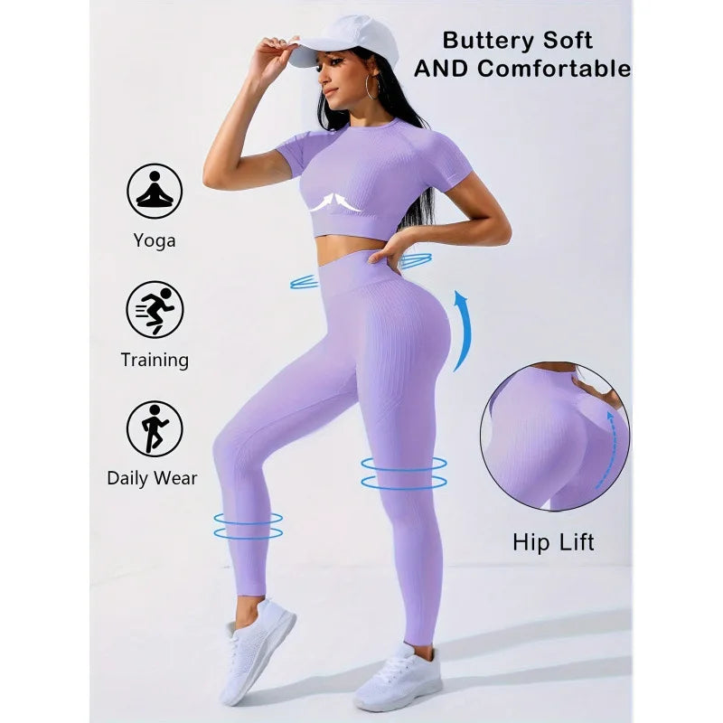 Solid Color Bamboo Fiber Gym Set
