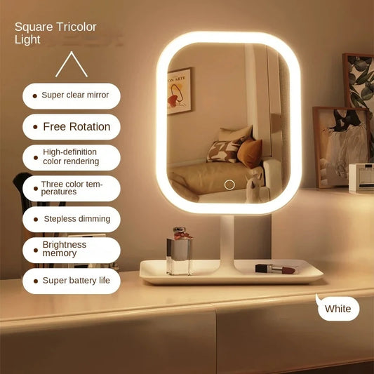 Three Colors LED Light Makeup Mirror