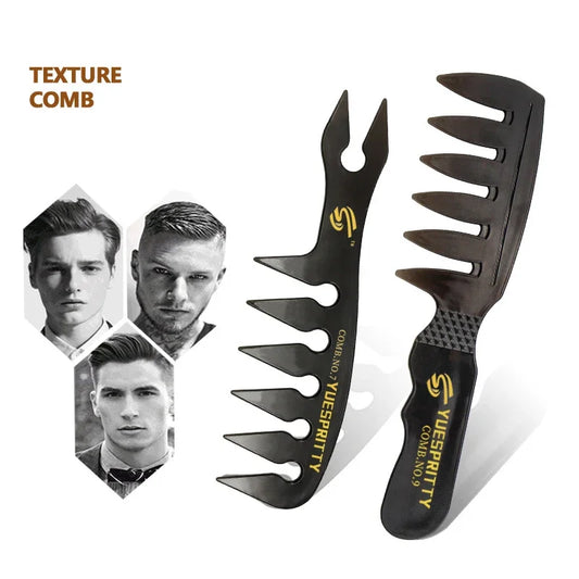 Wide Toothed Anti-Static Curling Comb for Men's Hair