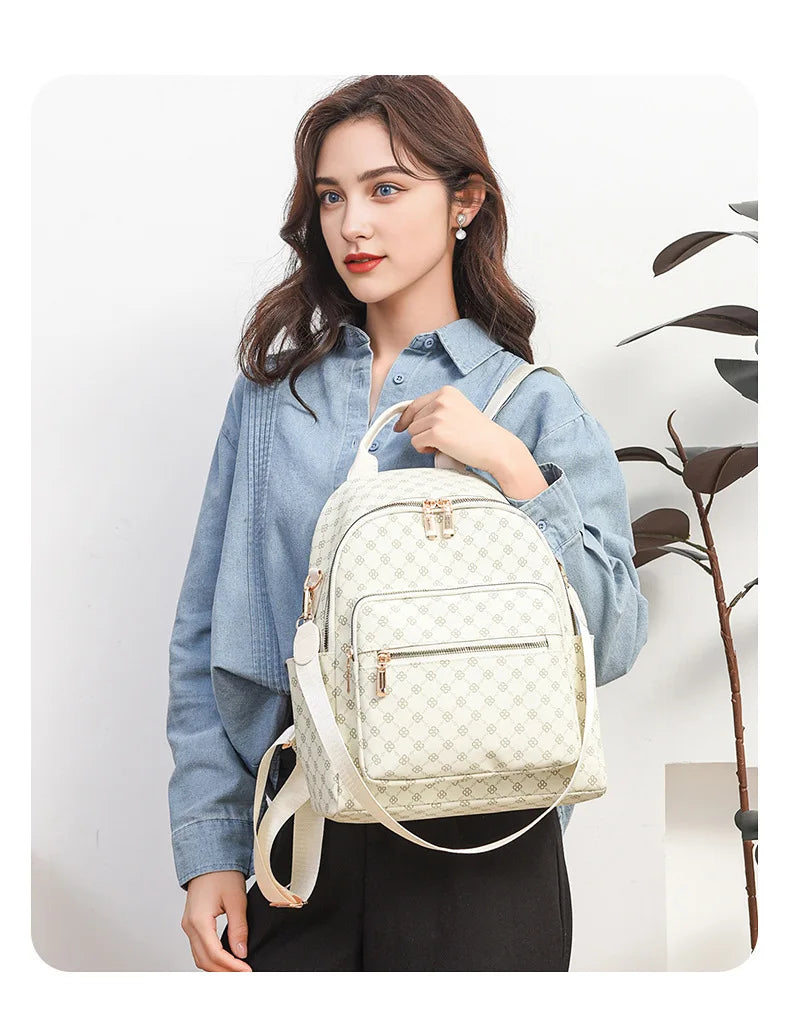 Retro Print Backpack Bag
