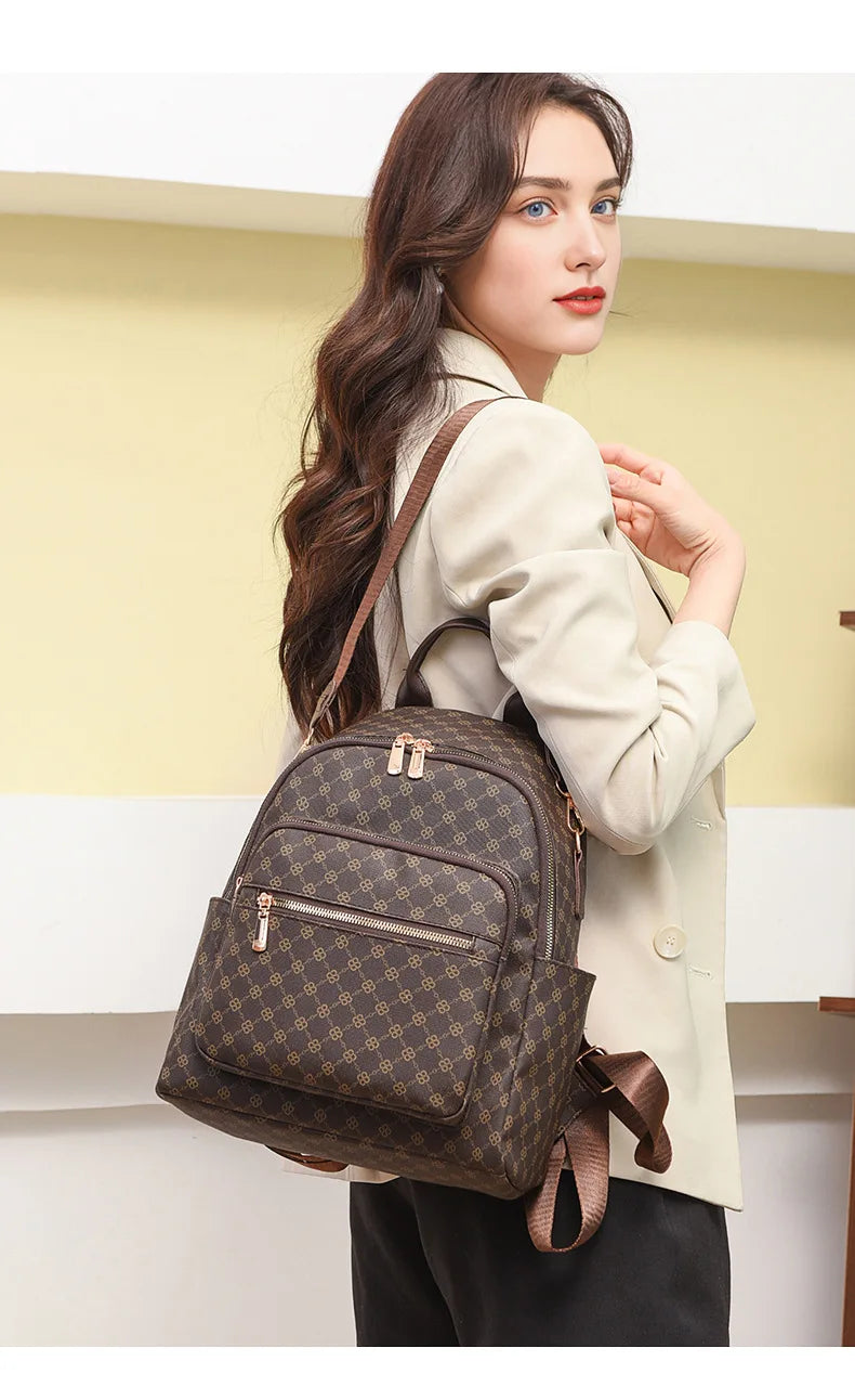 Retro Print Backpack Bag