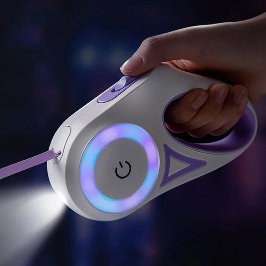 LED Retractable Dog Leash with light