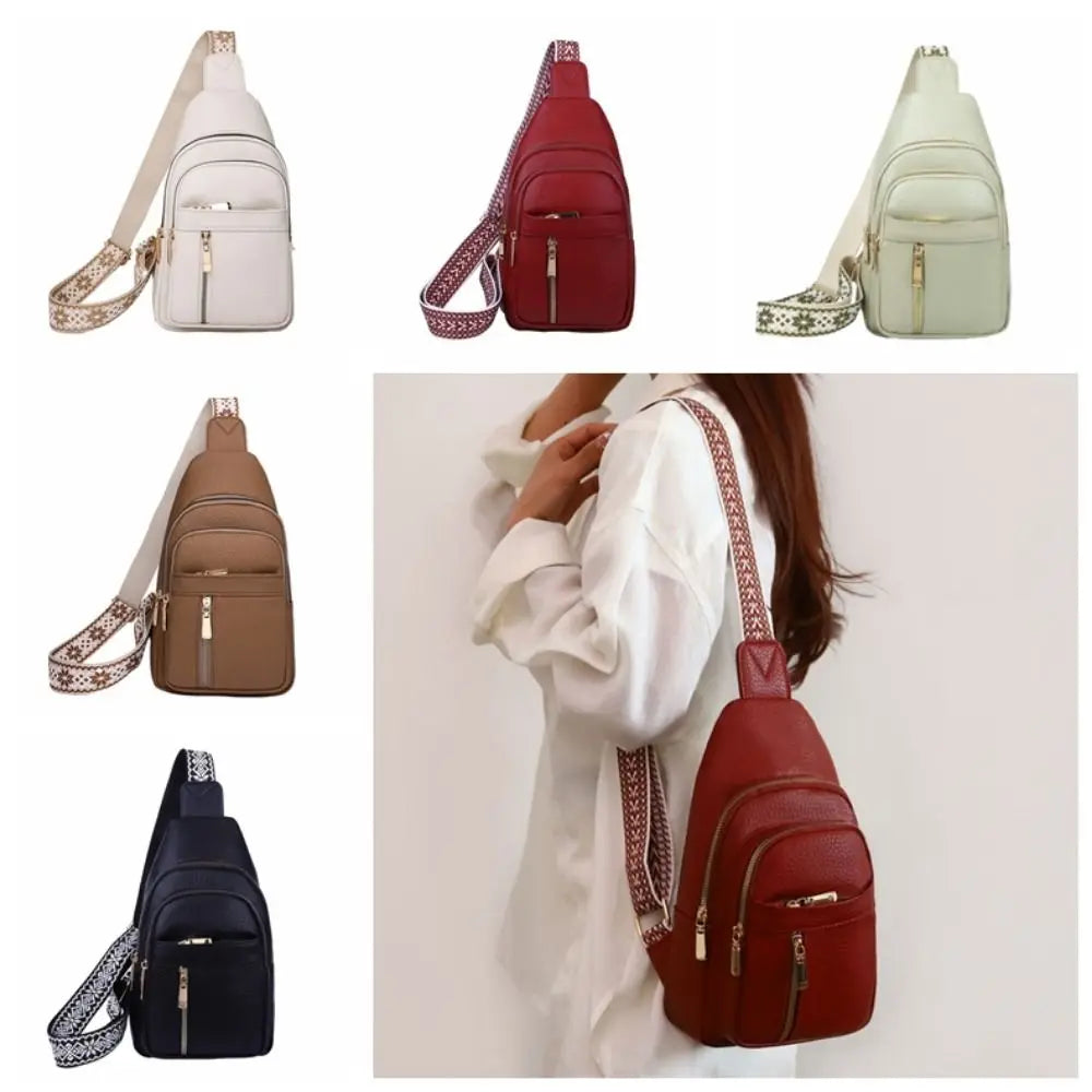 Casual PU Leather Bohemian Chest Bag