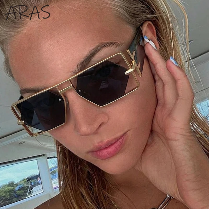 Luxury Hollow Metal Frame Sun Glasses