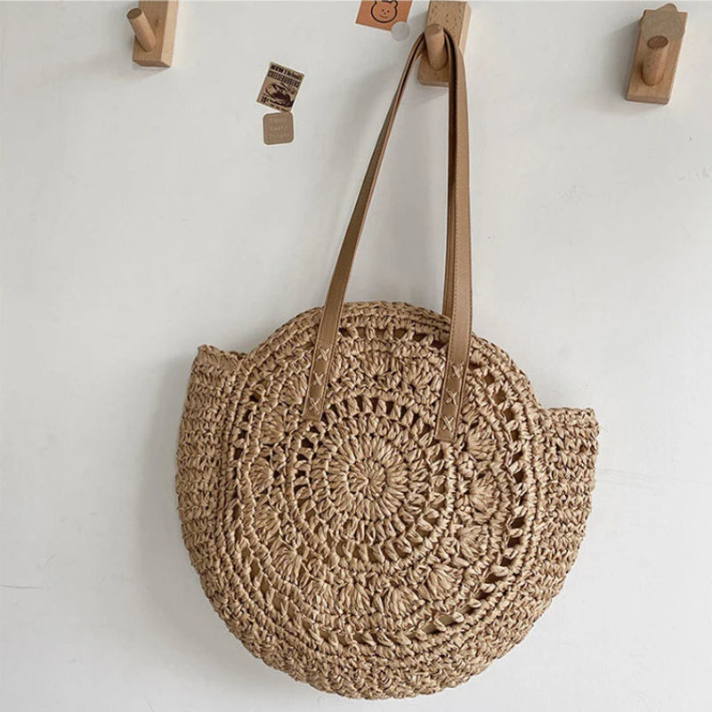Large Capacity Straw Woven Shoulder Bag