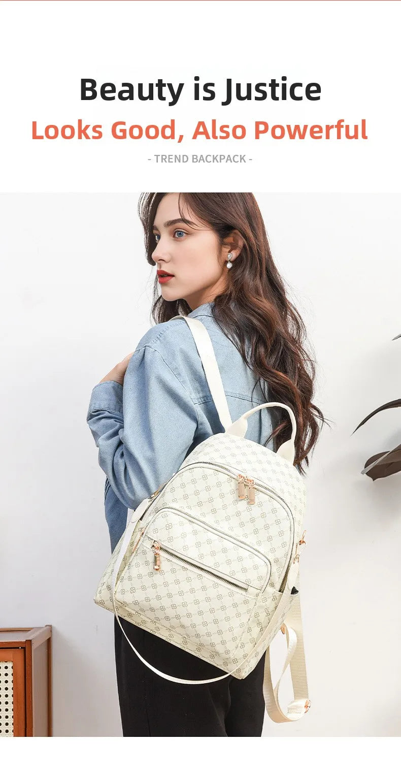 Retro Print Backpack Bag