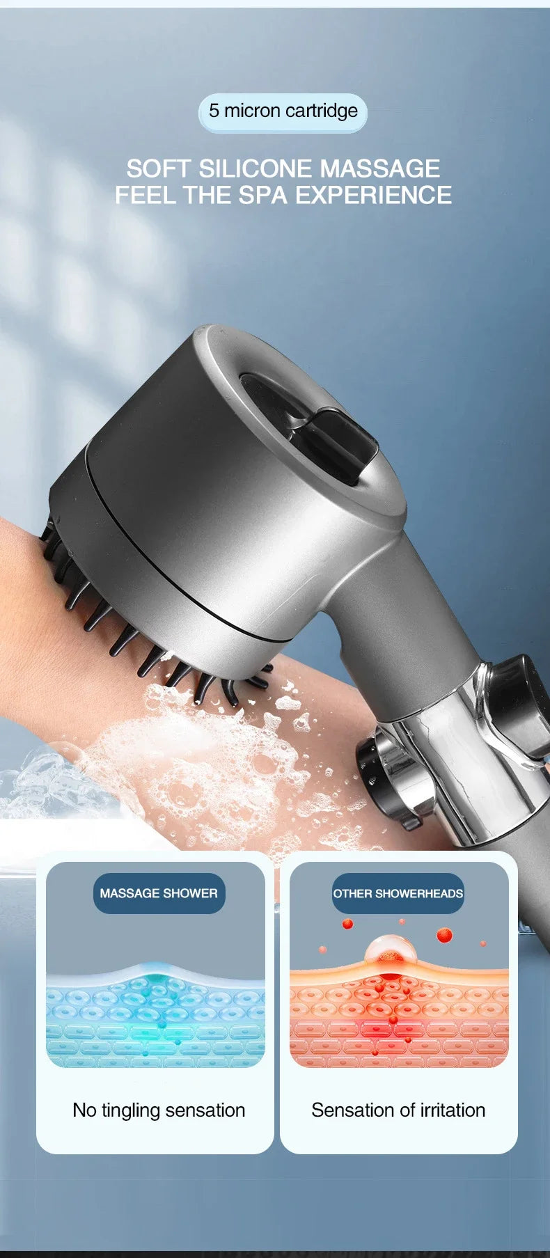 3-mode Adjustable High-Pressure Shower Head