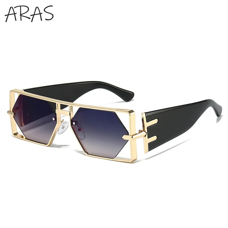 Luxury Hollow Metal Frame Sun Glasses