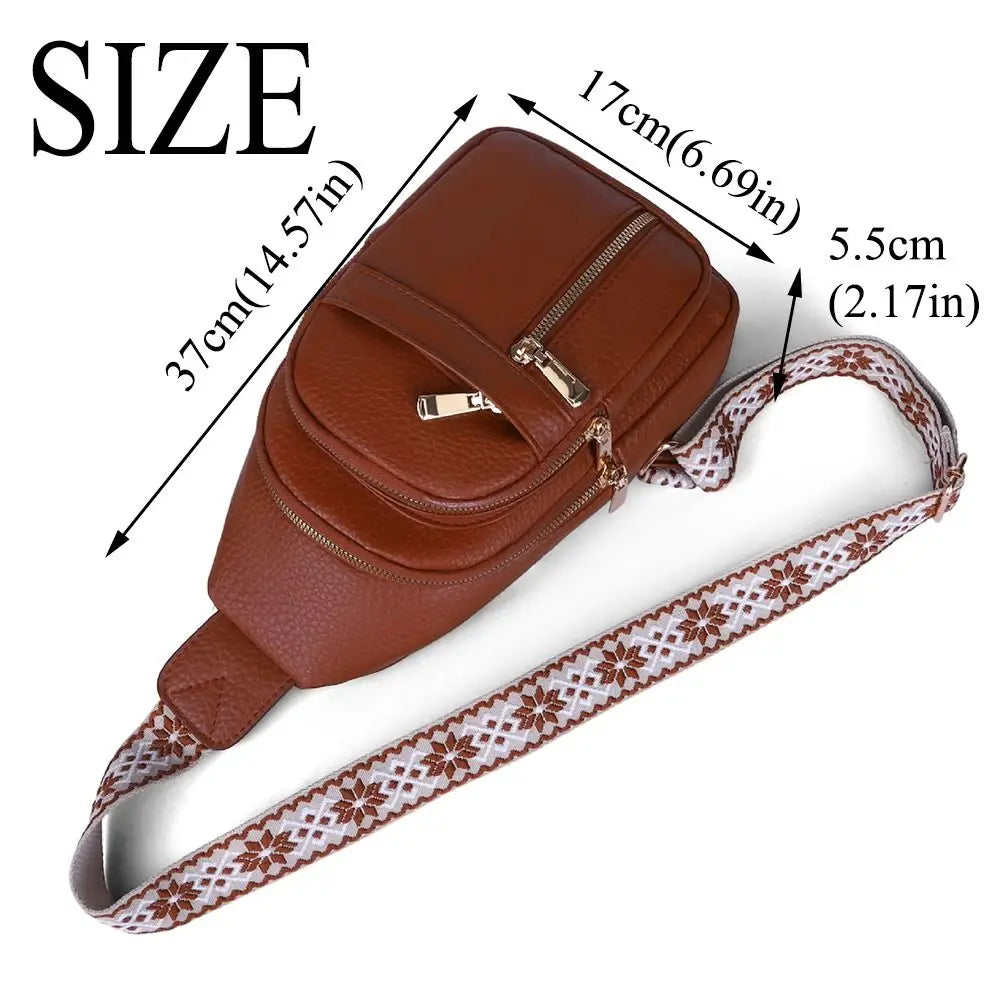 Casual PU Leather Bohemian Chest Bag