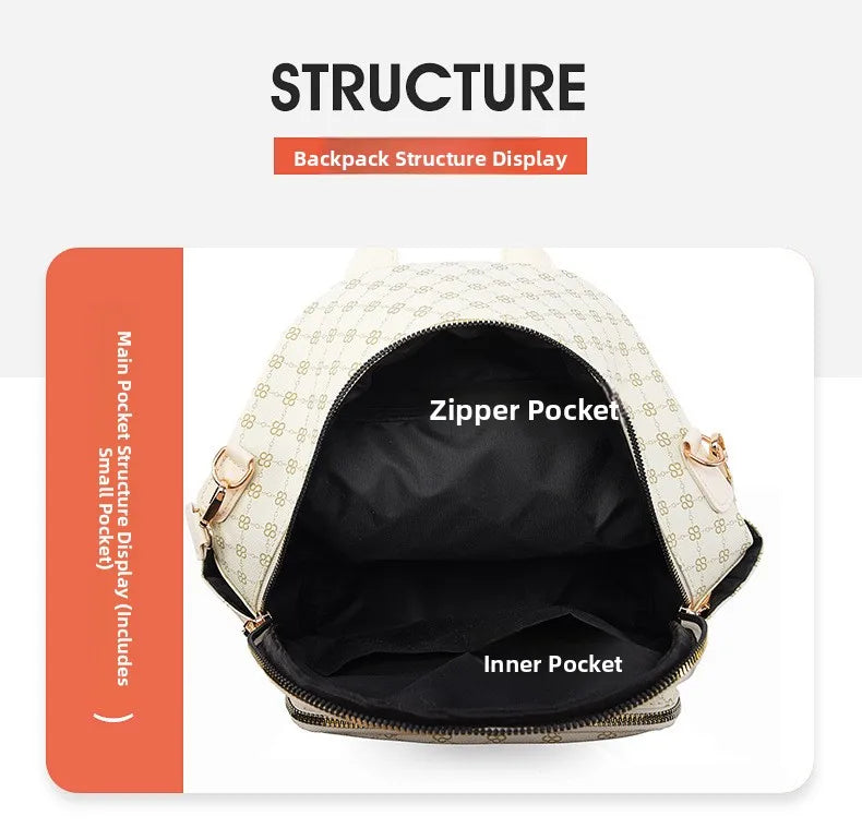 Retro Print Backpack Bag