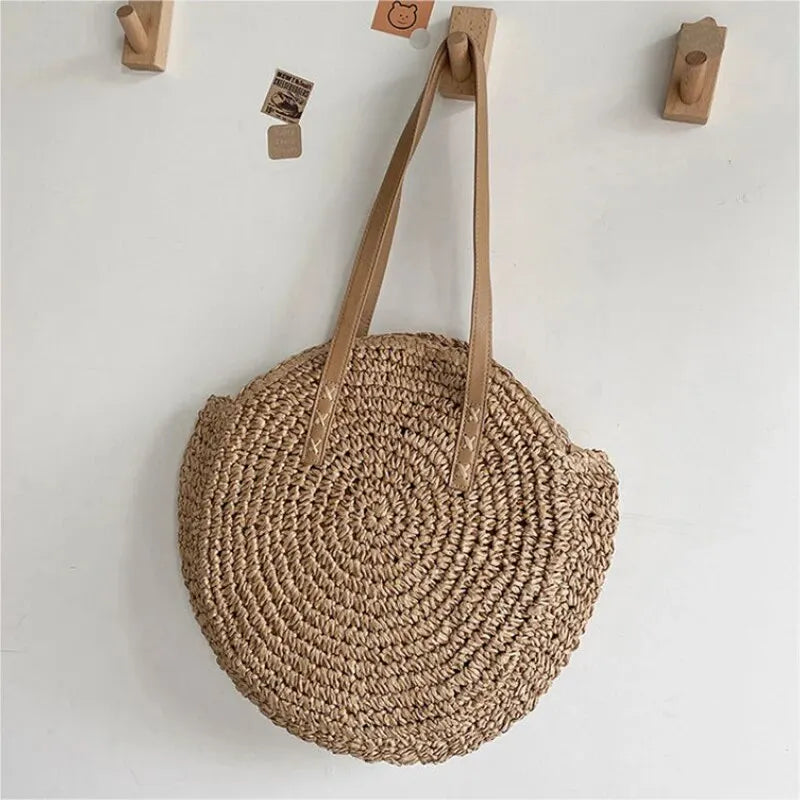 Large Capacity Straw Woven Shoulder Bag