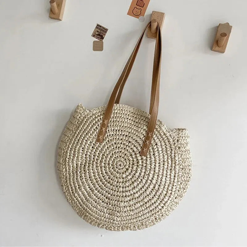 Large Capacity Straw Woven Shoulder Bag