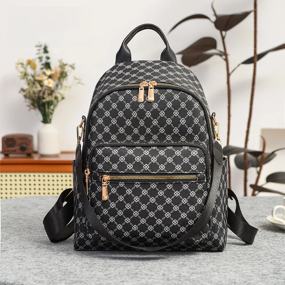 Retro Print Backpack Bag