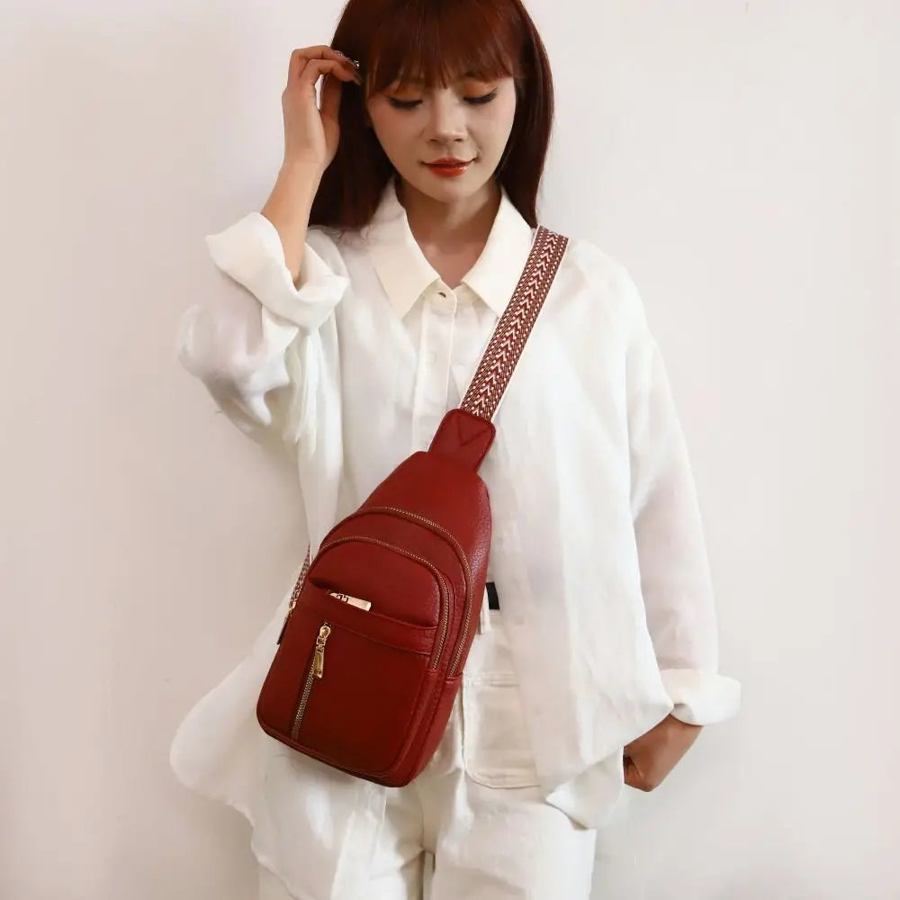 Casual PU Leather Bohemian Chest Bag