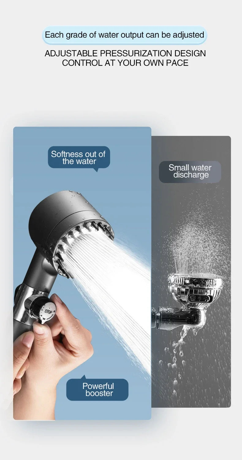 3-mode Adjustable High-Pressure Shower Head