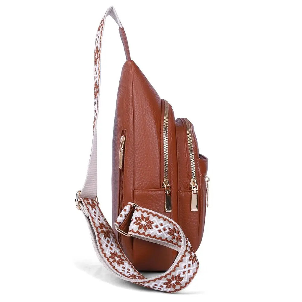 Casual PU Leather Bohemian Chest Bag