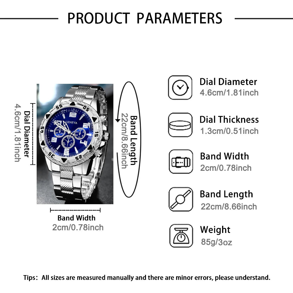 Men's Luxury Blue Dial Chronograph Watch