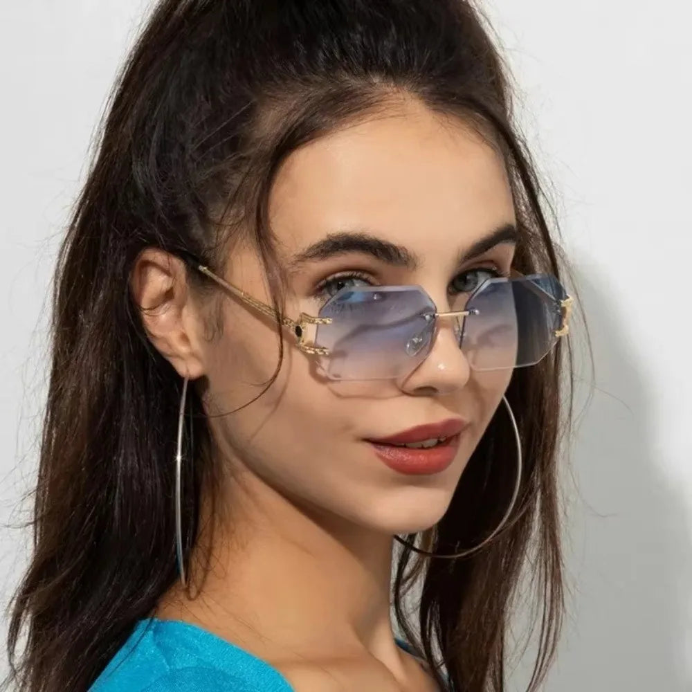 Vintage Rimless Women Sunglasses