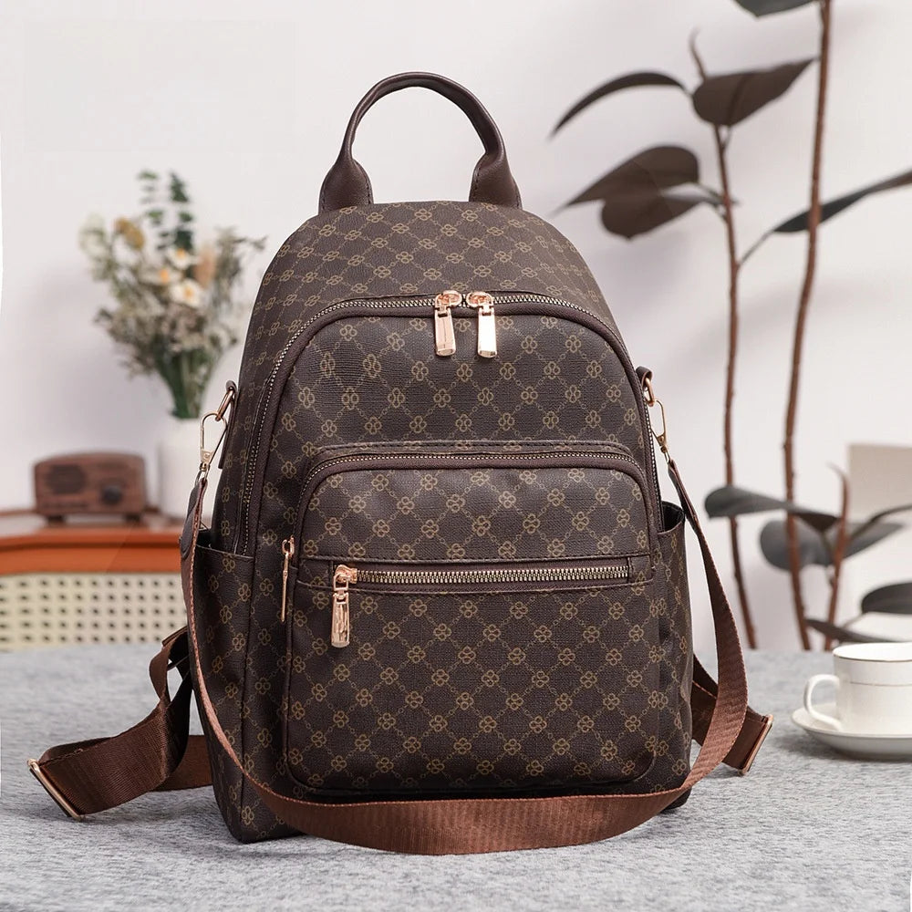 Retro Print Backpack Bag
