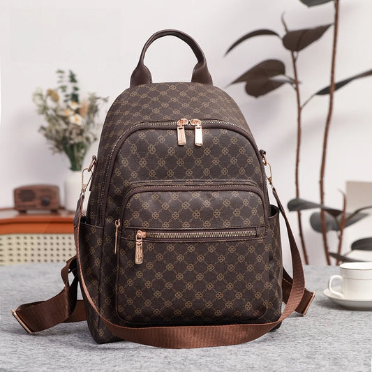 Retro Print Backpack Bag